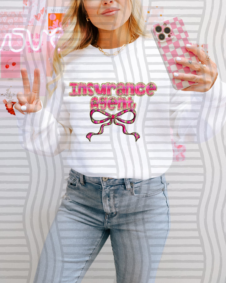 Pink Bow Occupations/Names DTF Print
