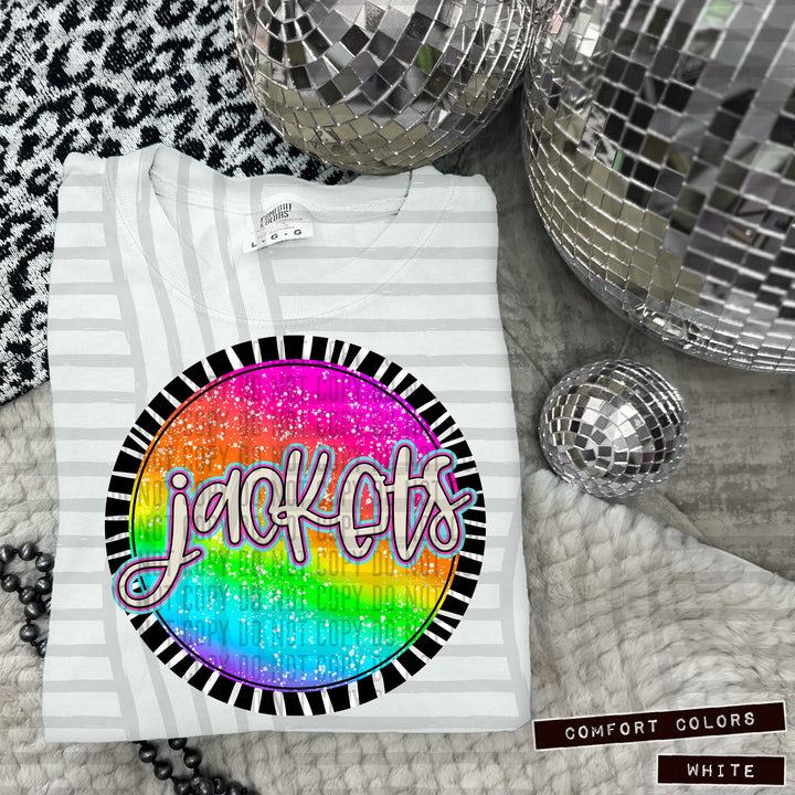 Rainbow Splatter Rounds DTF Print