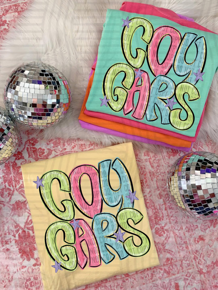 Glittery & Preppy Mascots DTF Print