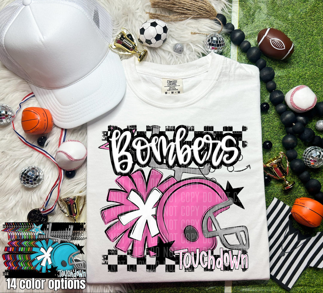 Helmet Pom Mascots Colors Purple DTF Print