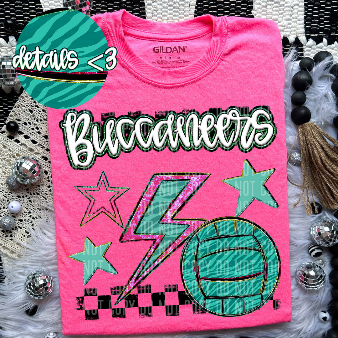 Rainbow Volleyball Bolts DTF Print