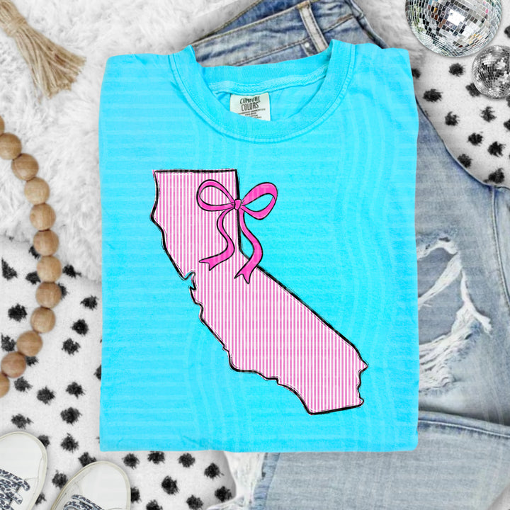 Seersucker States With Bow DTF Print
