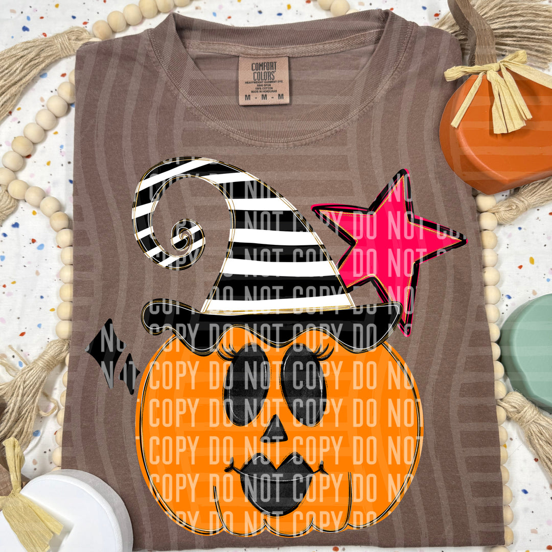 Pumpkin Witch DTF Print