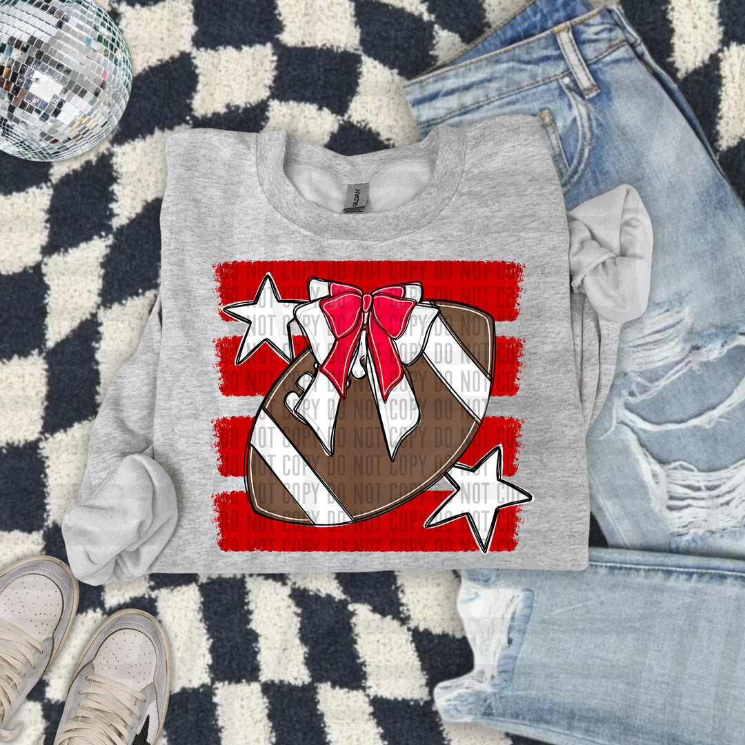 Football Bow DTF Print
