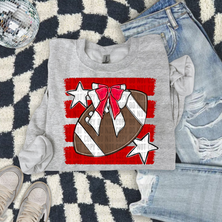 Football Bow DTF Print