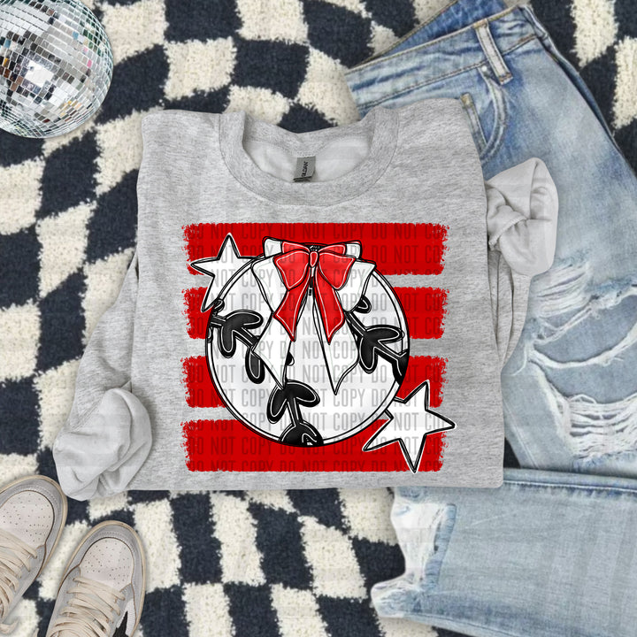 Baseball Bow DTF Print