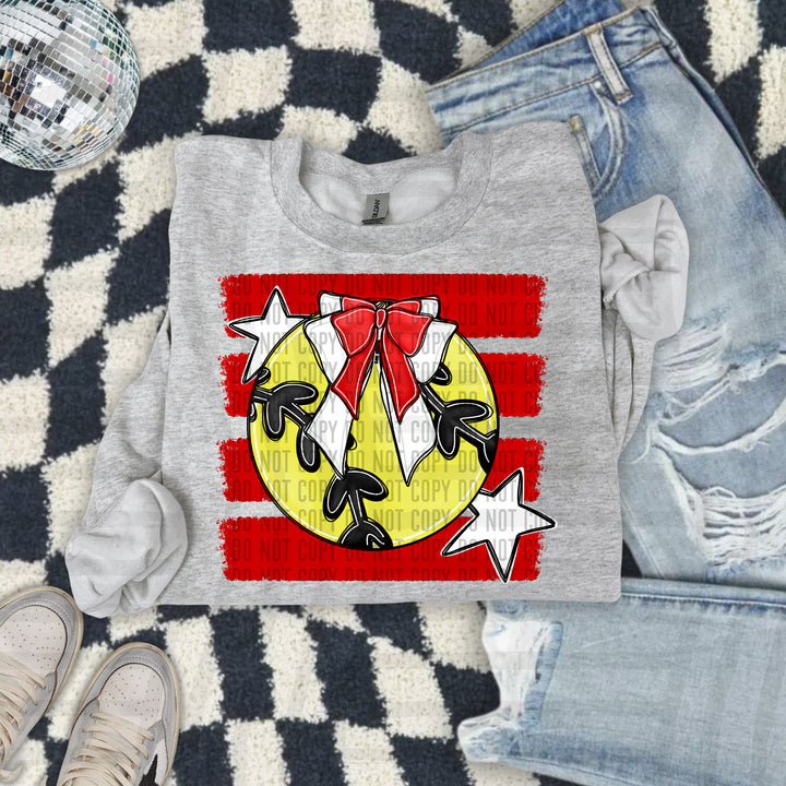 Softball Bow DTF Print