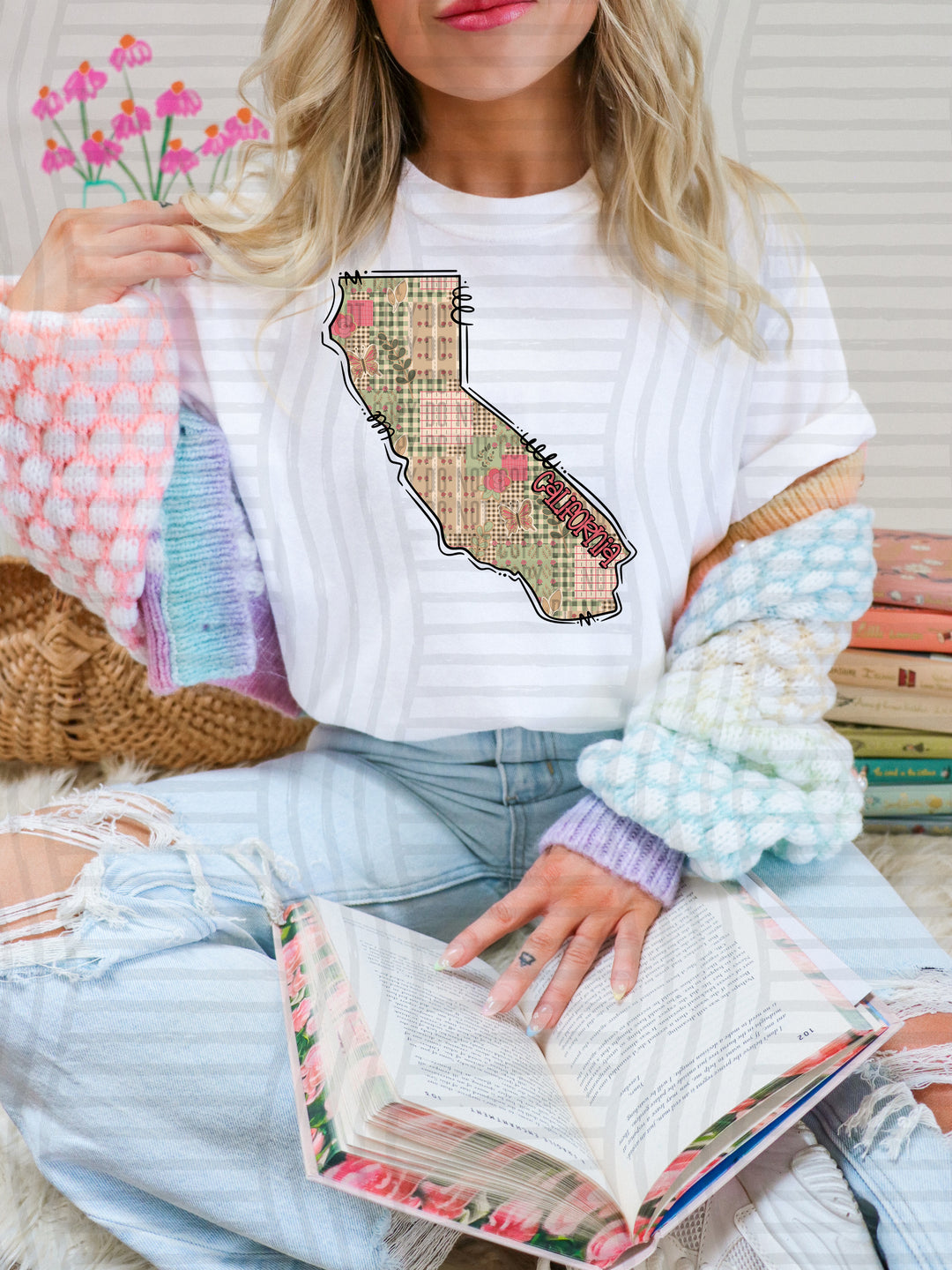 Butterfly Cottage States DTF Print