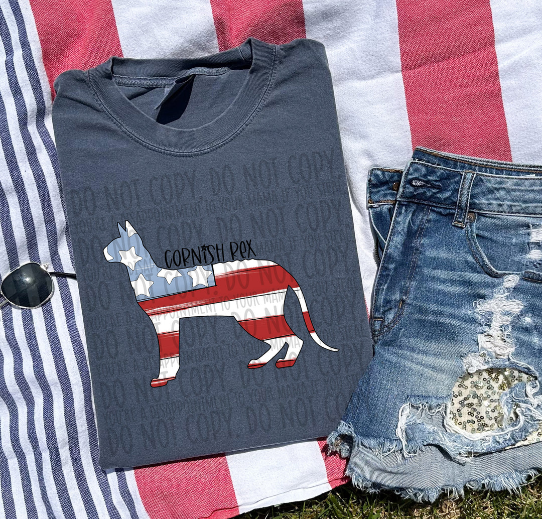 Patriotic Dog Designs Black Text DTF Print