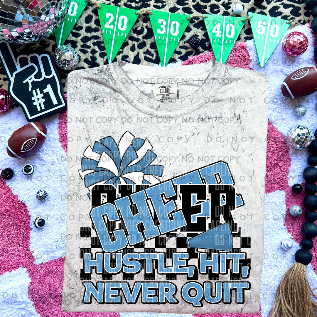 Hustle Hit Never Quit Cheer DTF Print