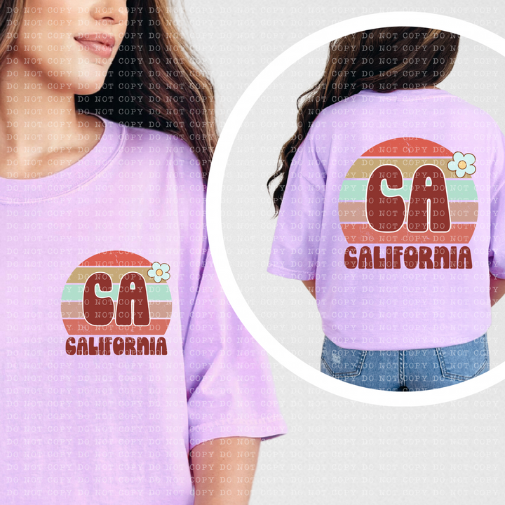 Retro Flower Sunset States DTF Print
