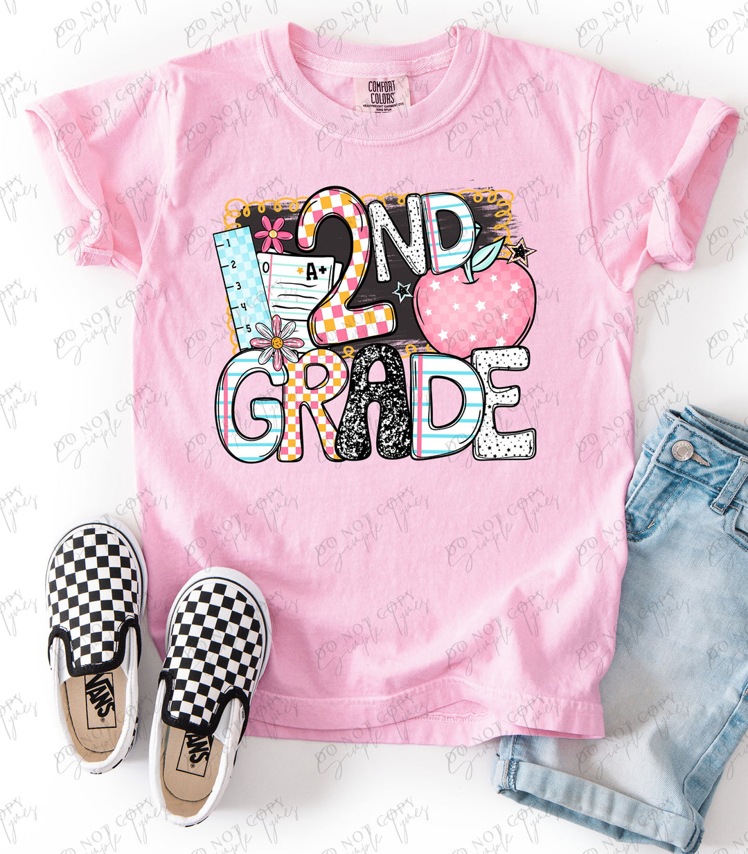 Back To School Apple Grades DTF Print