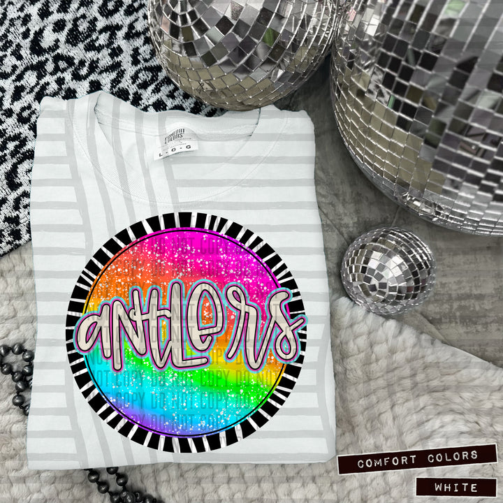 Rainbow Splatter Rounds DTF Print