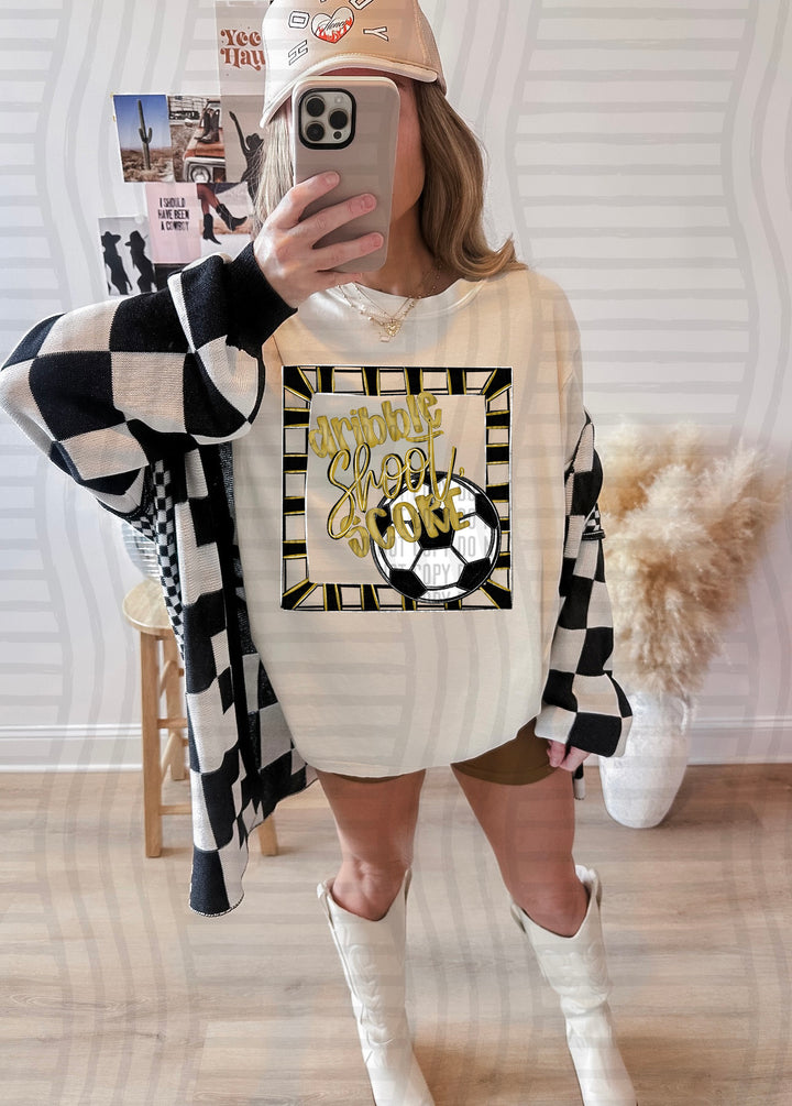 Dribble Shoot Score Soccer DTF Print