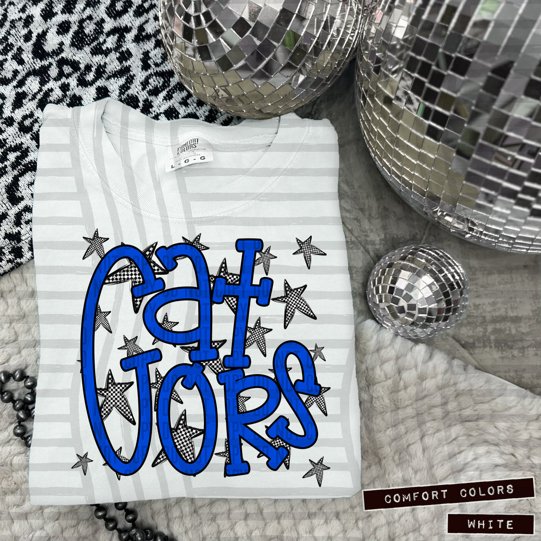 Blue Staggered DTF Print