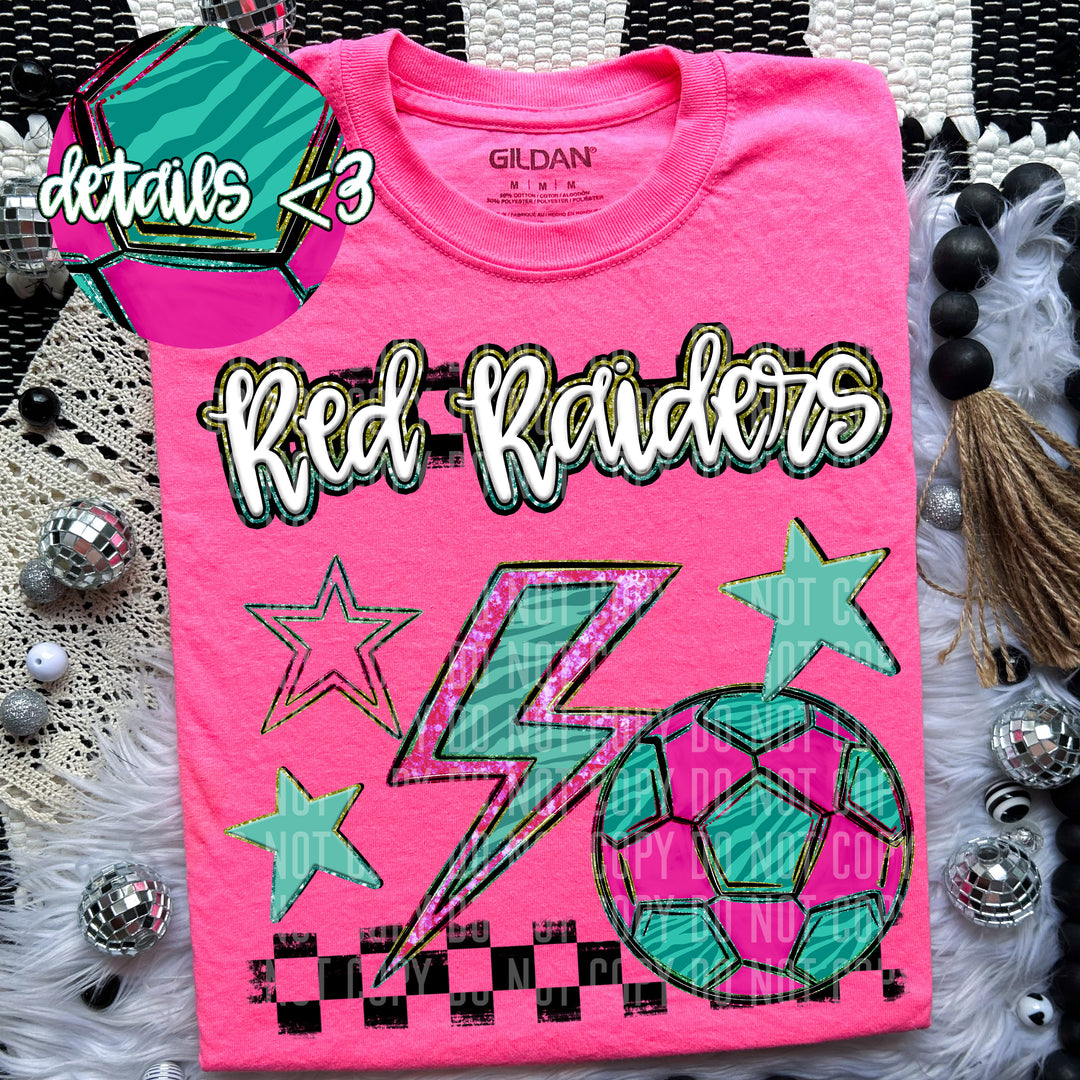 Rainbow Soccer Bolts DTF Print