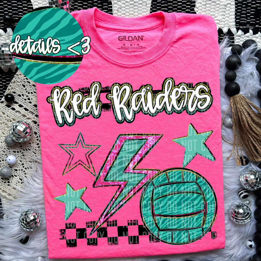 Rainbow Volleyball Bolts DTF Print