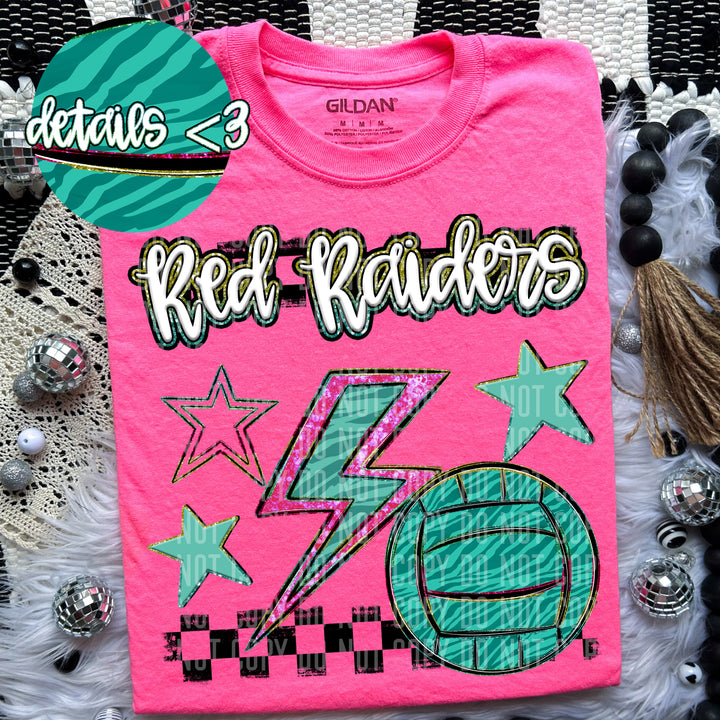 Rainbow Volleyball Bolts DTF Print