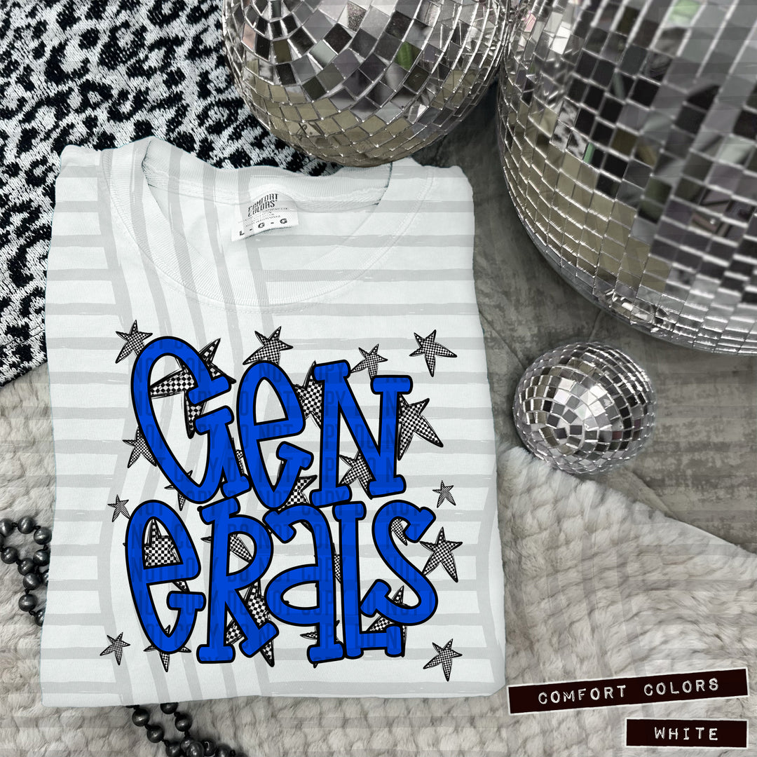 Blue Staggered DTF Print