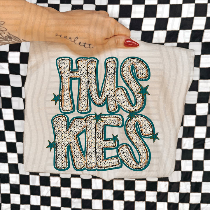 Teal Dotty DTF Print