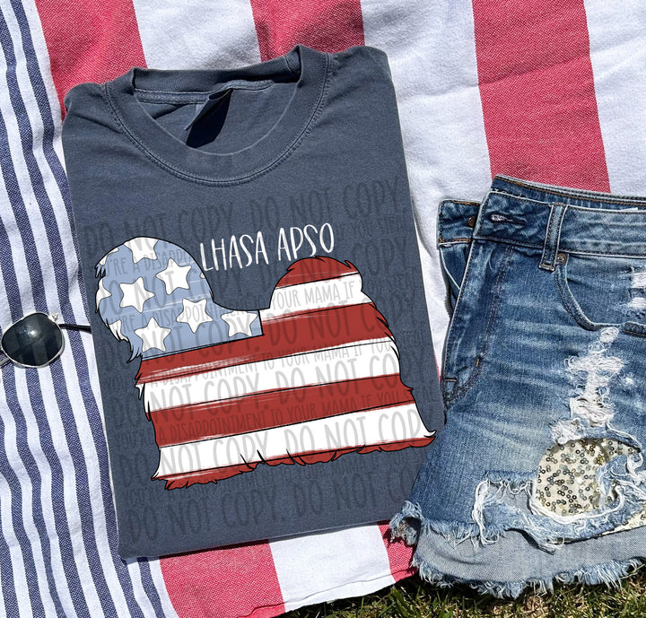 Patriotic Dog Designs White Text DTF Print