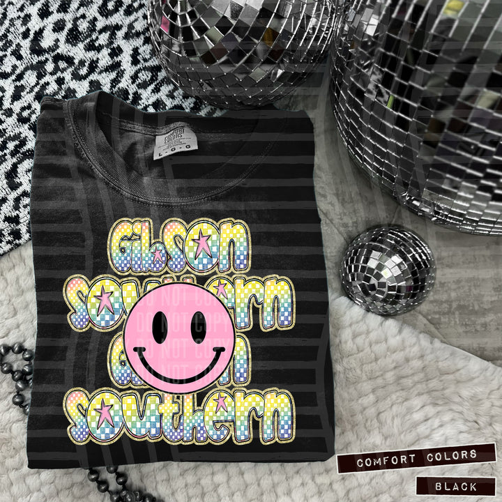 Pink Smiley Triple Stack DTF Print