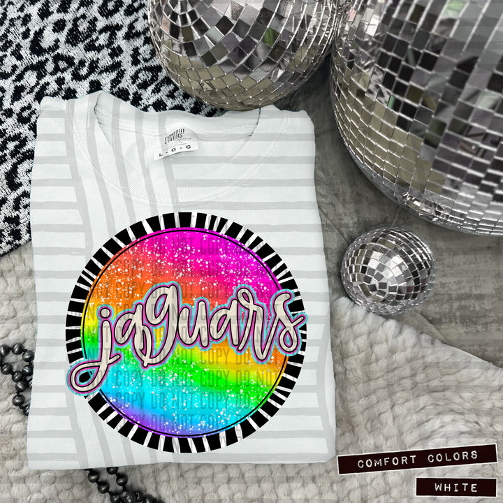 Rainbow Splatter Rounds DTF Print