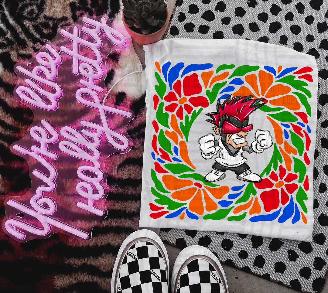Retro Floral Mascot Heads DTF Print
