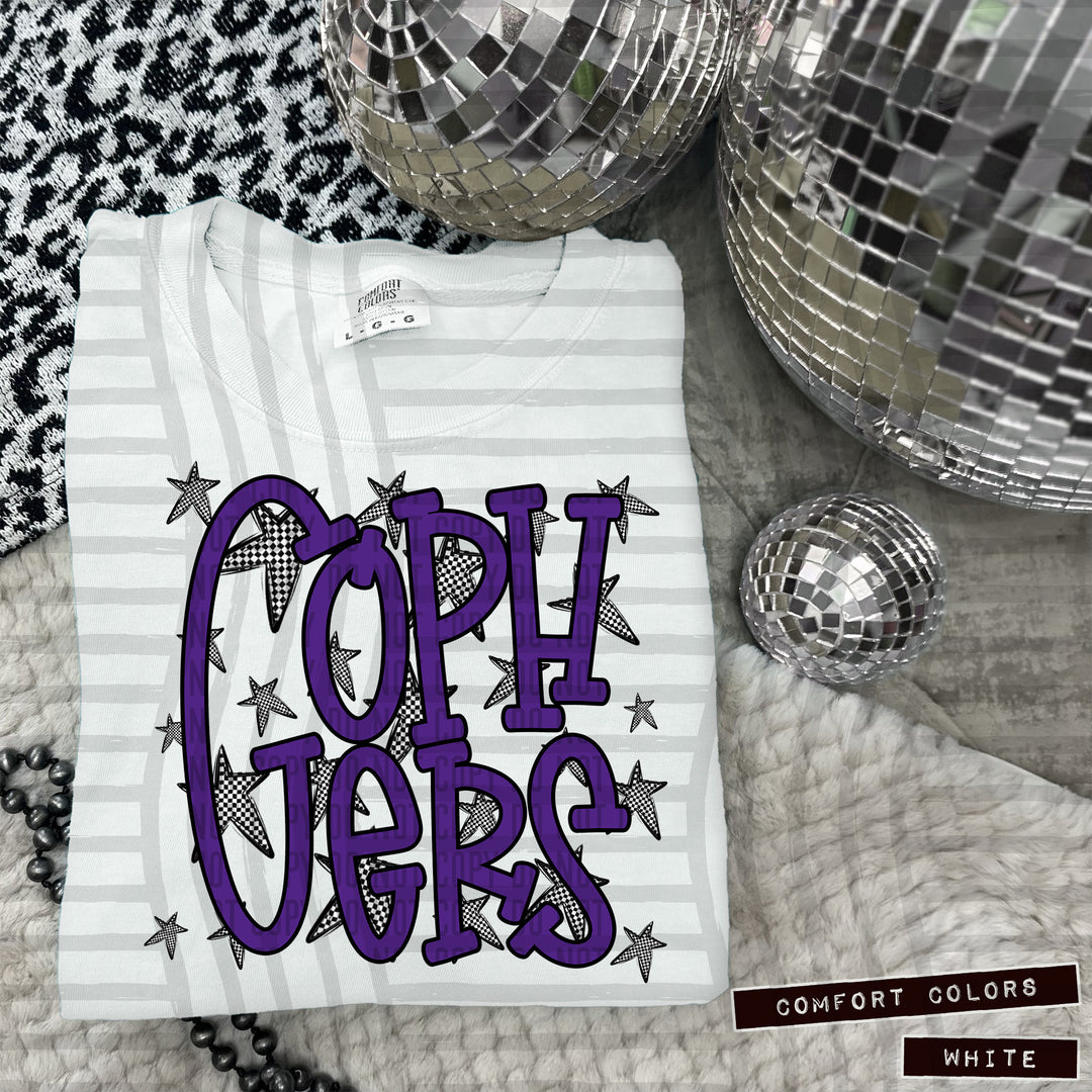 Purple Staggered DTF Print