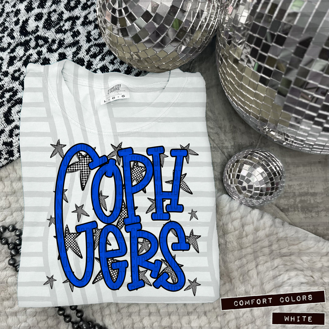 Blue Staggered DTF Print