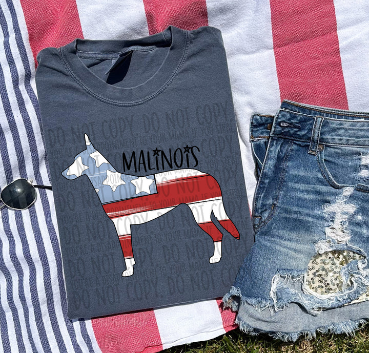 Patriotic Dog Designs Black Text DTF Print