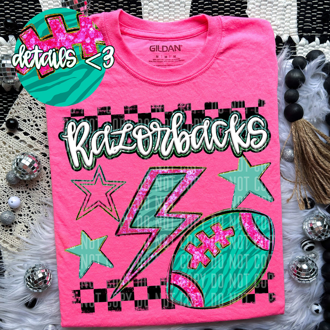 Rainbow Football Bolts DTF Print