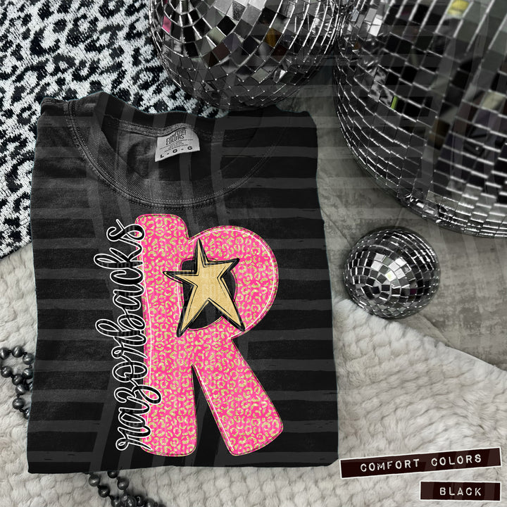 Pink Leopard Initial DTF Print