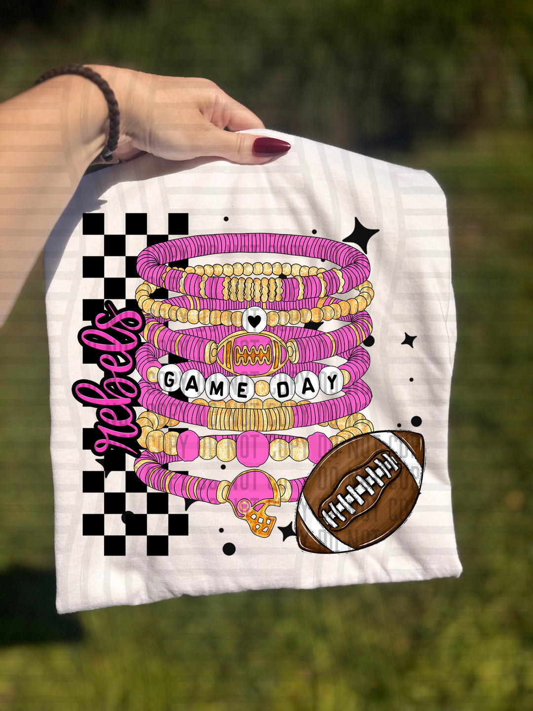 Pink Game Day Bracelets DTF Print