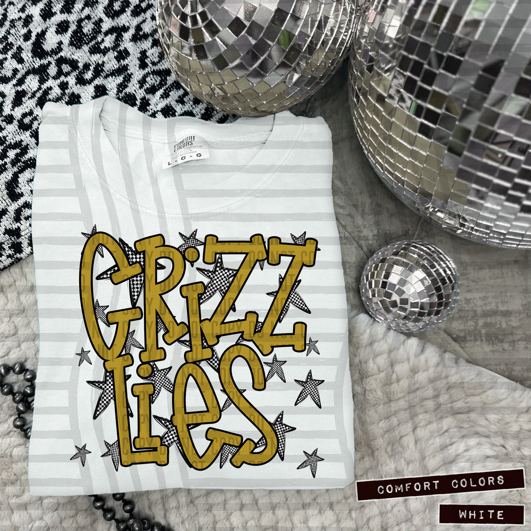 Gold Staggered DTF Print