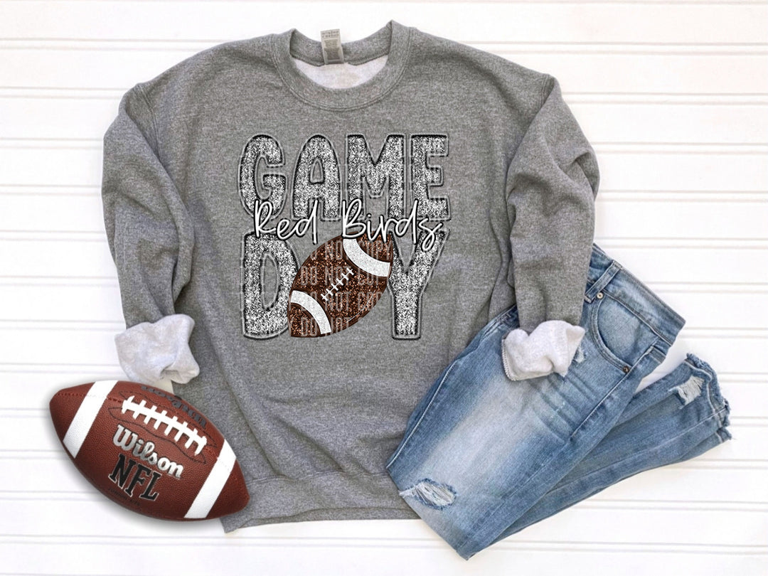 Grey Football DTF Print