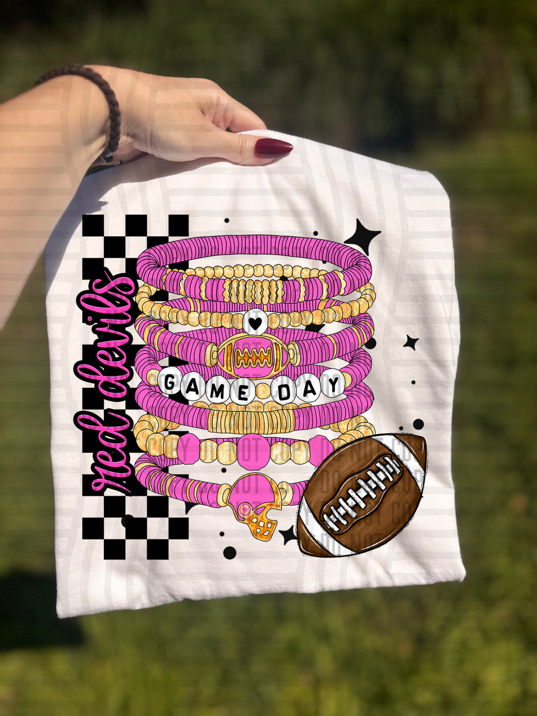 Pink Game Day Bracelets DTF Print