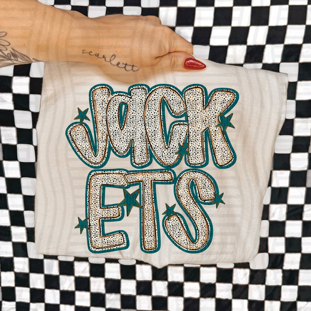 Teal Dotty DTF Print