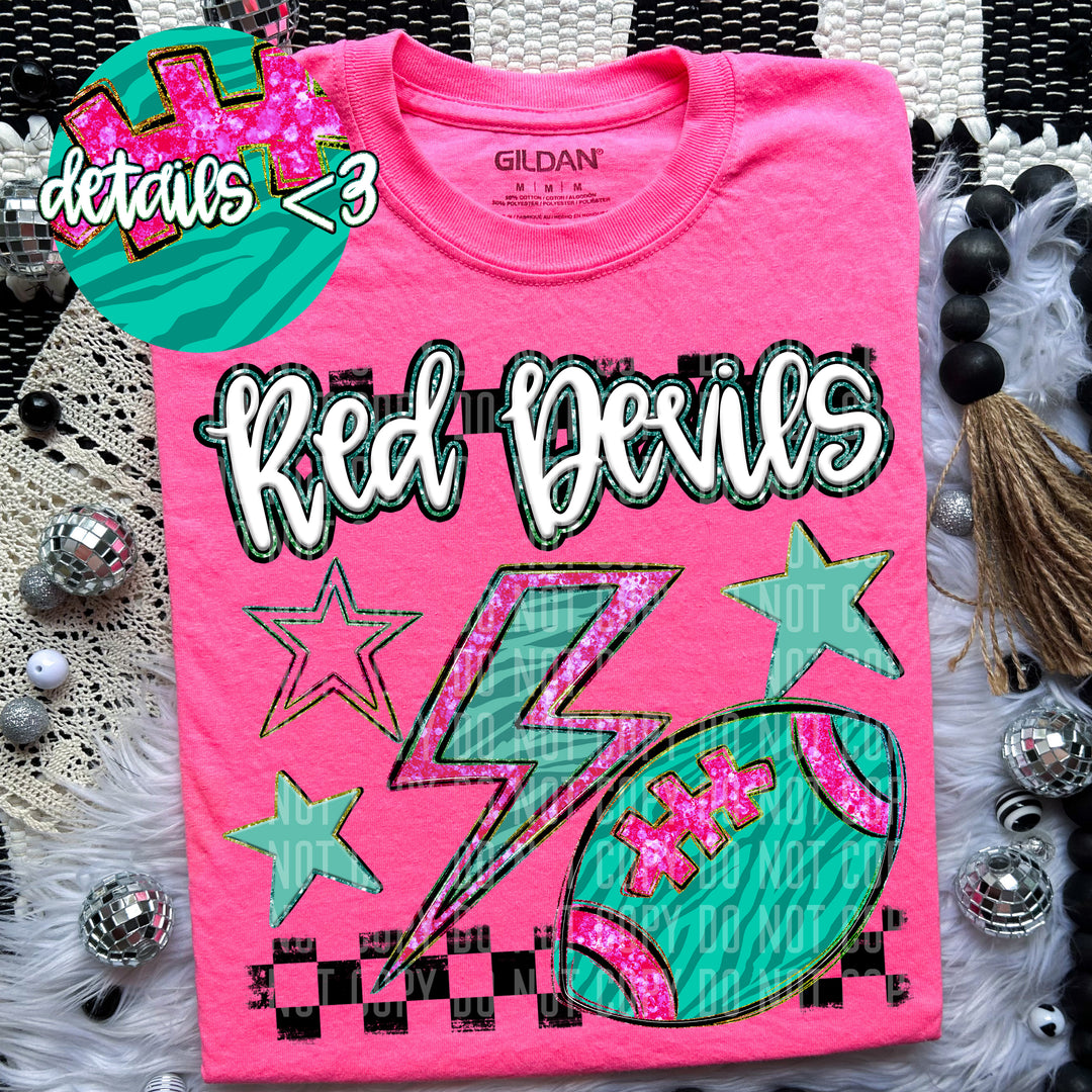 Rainbow Football Bolts DTF Print