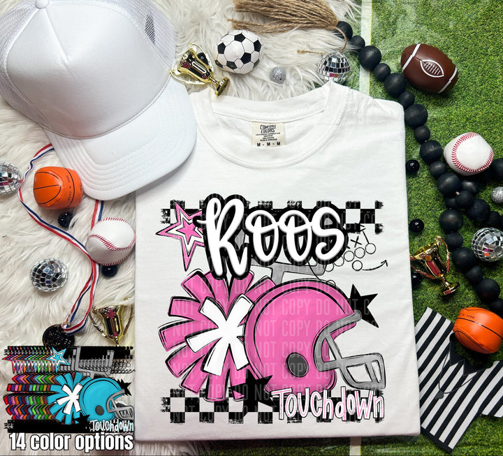 Helmet Pom Mascots Colors Purple DTF Print