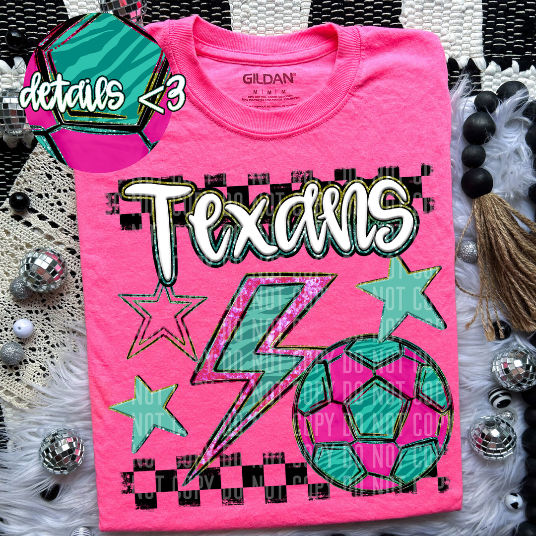 Rainbow Soccer Bolts DTF Print