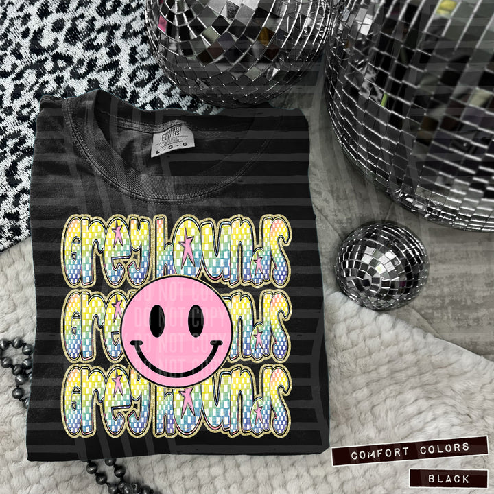 Pink Smiley Triple Stack DTF Print