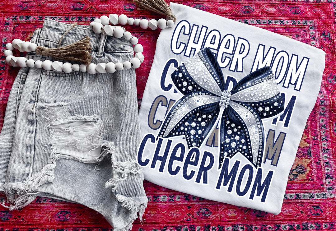 Cheer Mom with Bow DTF Print