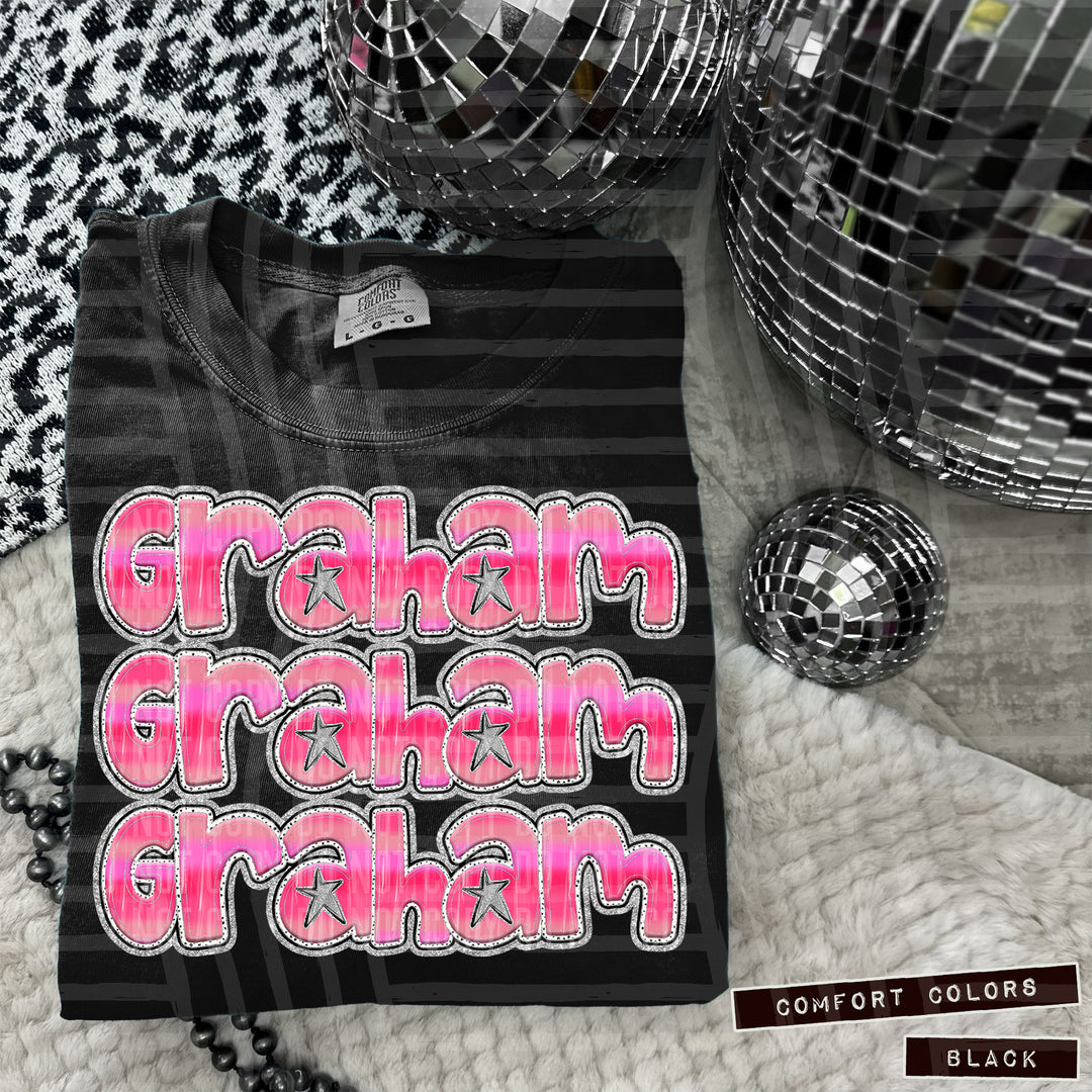 Pink Triple Stacked DTF Print