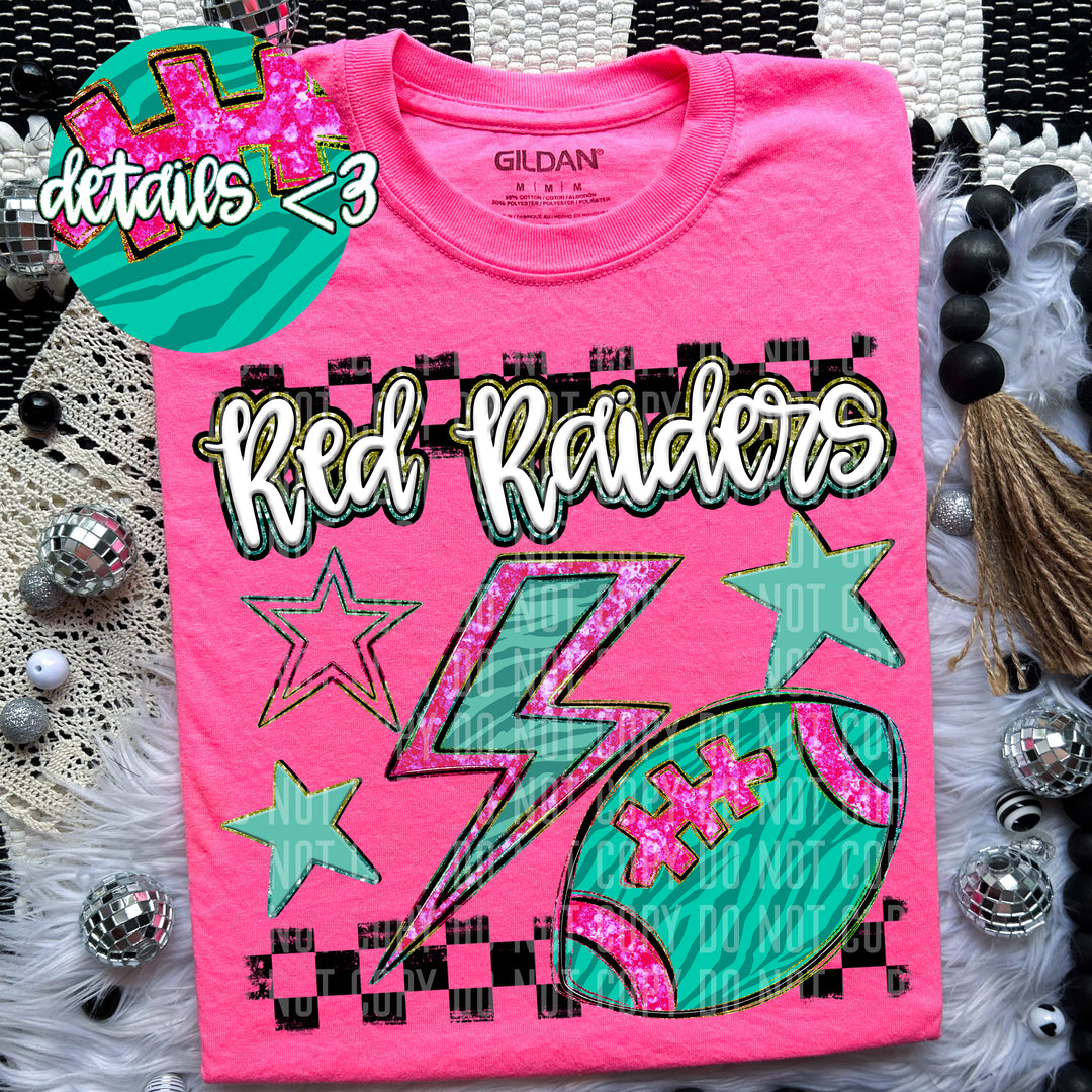 Rainbow Football Bolts DTF Print