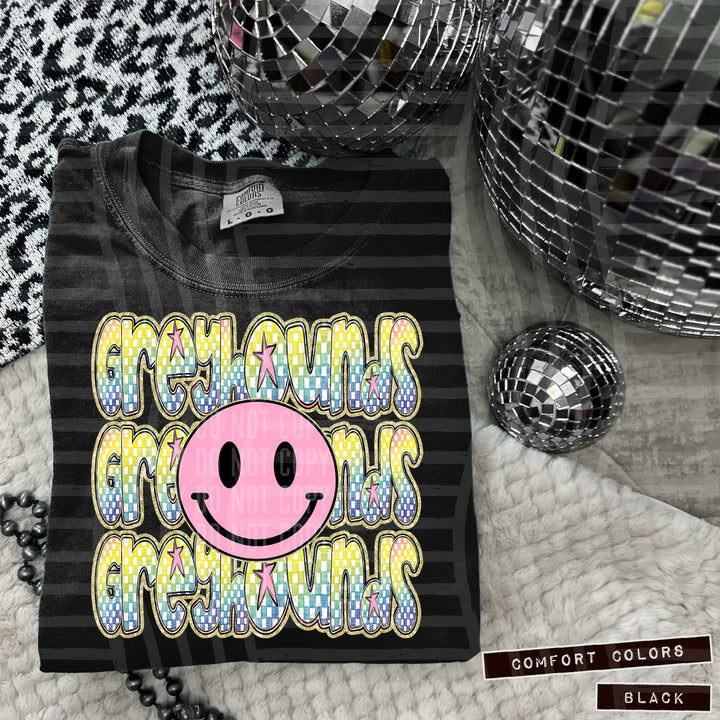 Pink Smiley Triple Stack DTF Print