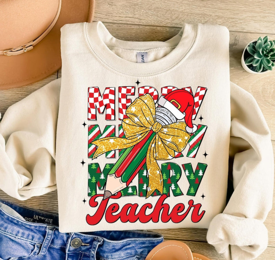 Merry Teacher DTF Print