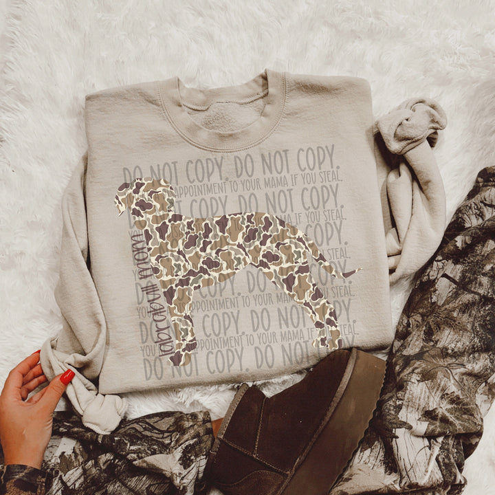 Duck Camo Dog Breeds DTF Print