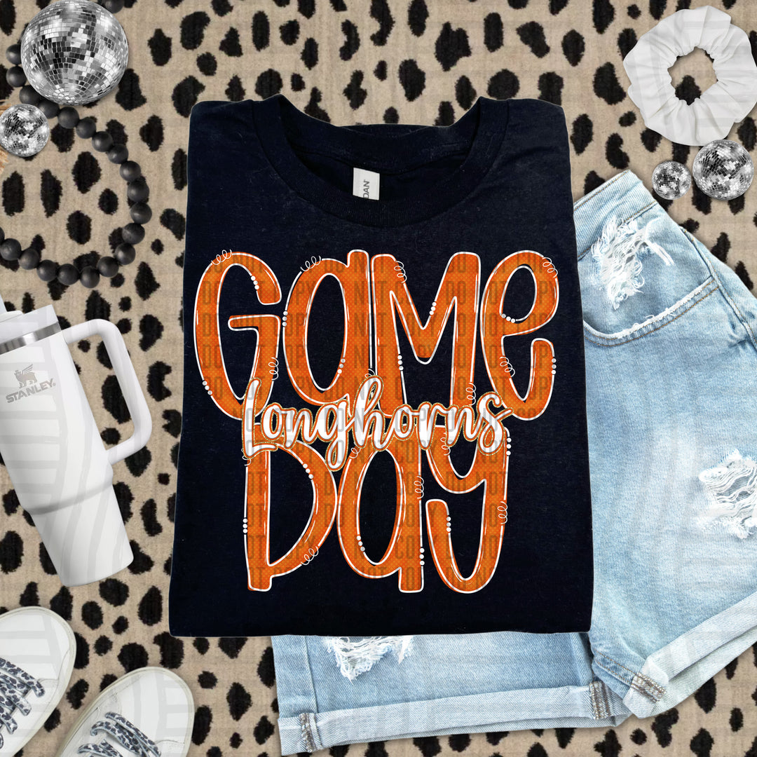Doodle Gameday Burnt Orange DTF Print
