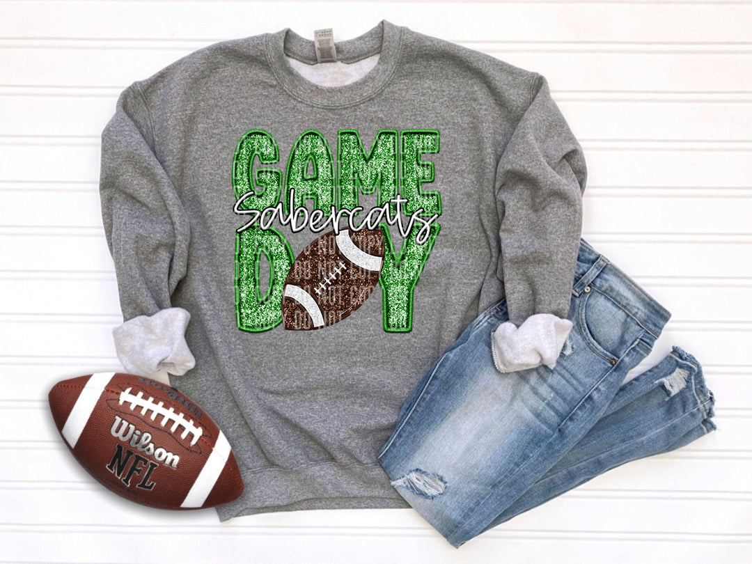 Green Football DTF Print